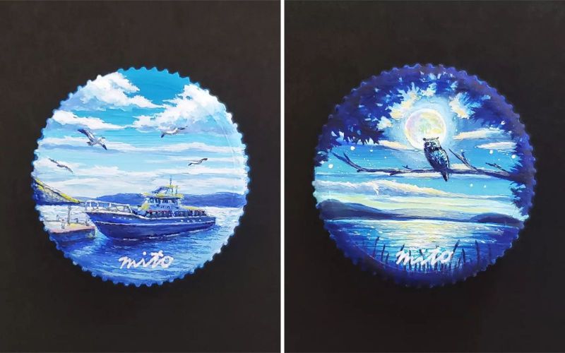 tranh trên nắp chai 3 tranh trên nắp chai 3